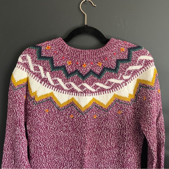 Old Navy Purple Fair Isle Sweater S Tall - Picture 10 of 13